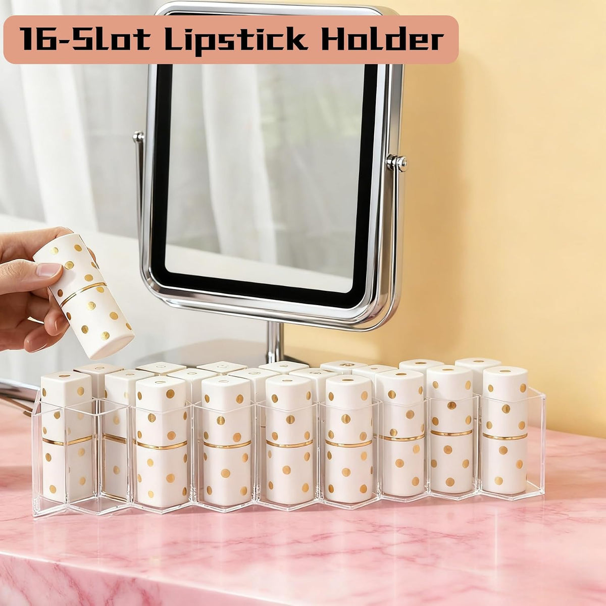 Lipstick Organizer Holder 32 Spaces Fish Shape Lip Gloss Organizer