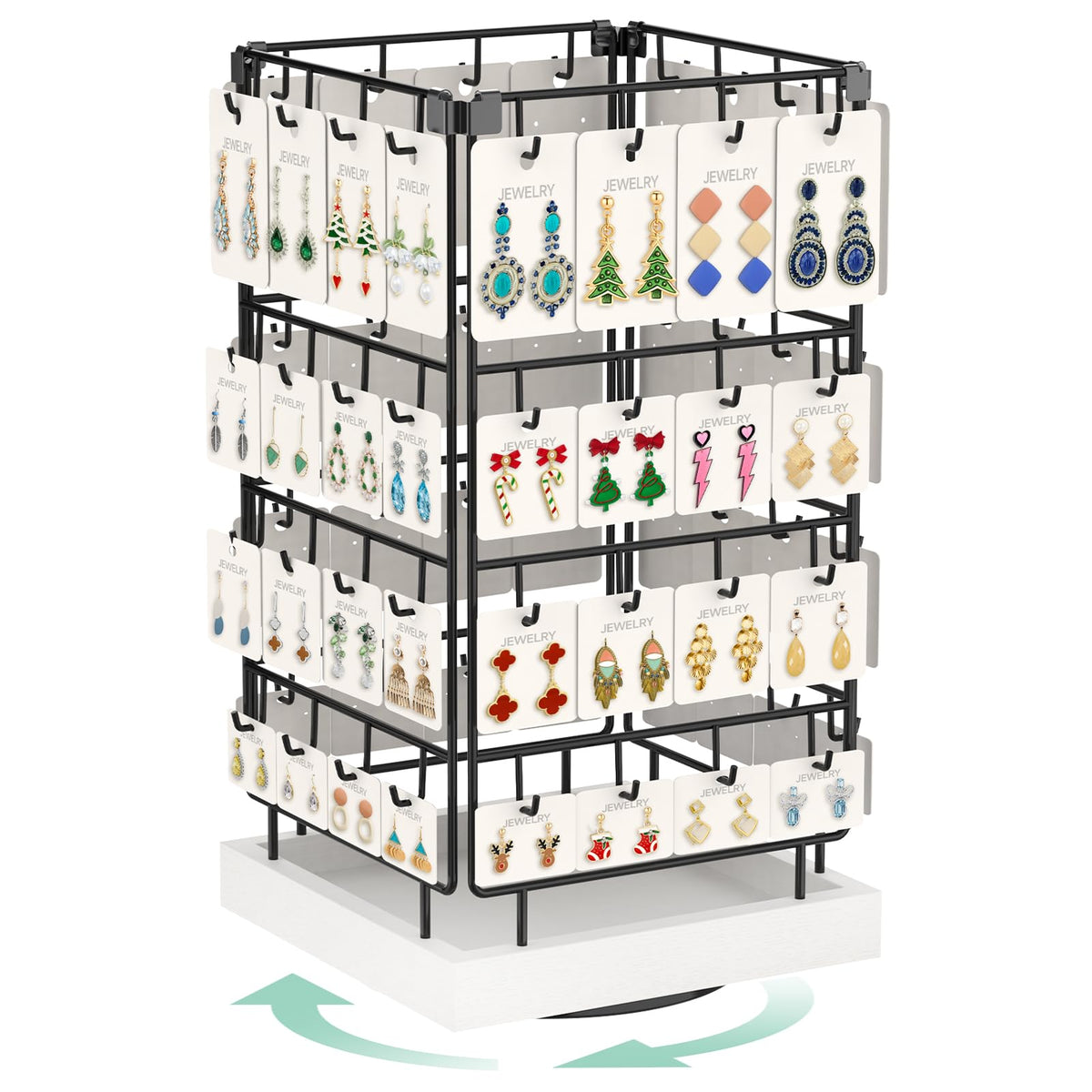 EsLuker.ly Rotating Earring Display Holder Stand for Vendors Selling, Black