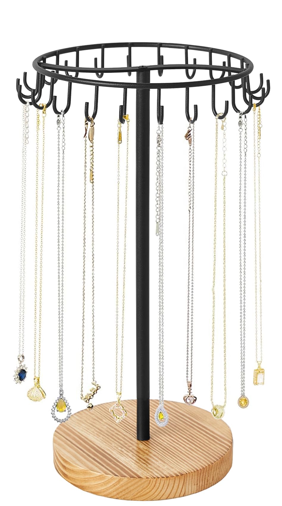 Mkono Necklace Holder Organizer, 30 Hooks Gold Jewelry Display Tree Stand