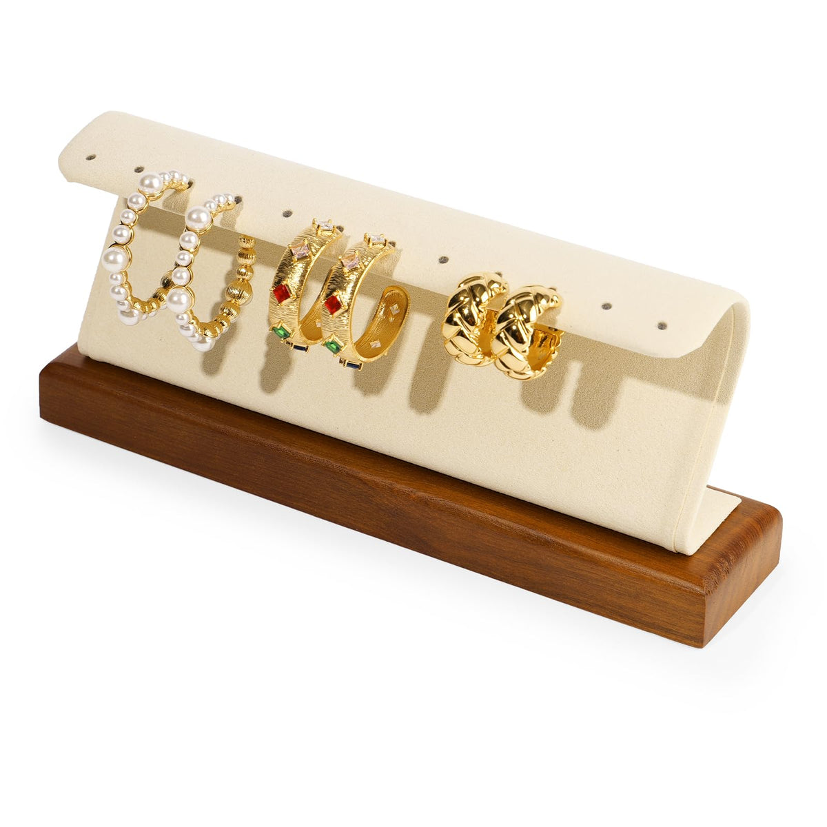 Solid Wood Long Earring Display Stand Earring Organizer Holder