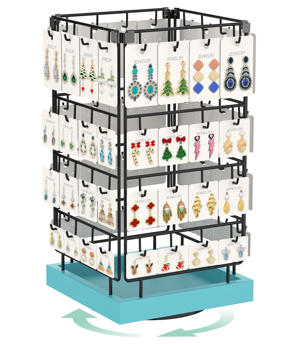 EsLuker.ly Rotating Earring Display Holder Stand for Vendors Selling, Brown
