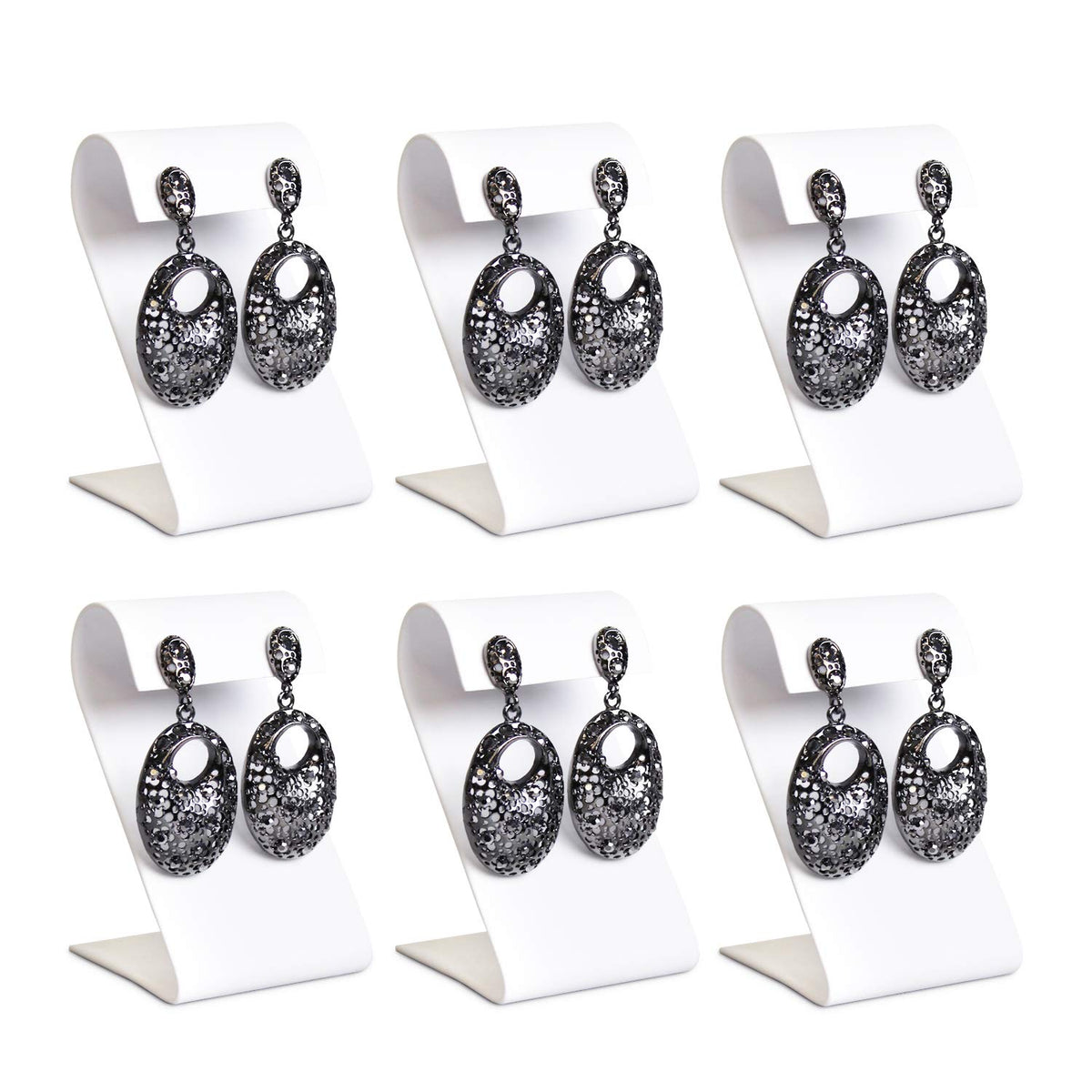 MOOCA 6pcs Earring Stand Displays Jewelry Display Stands, Black Velvet