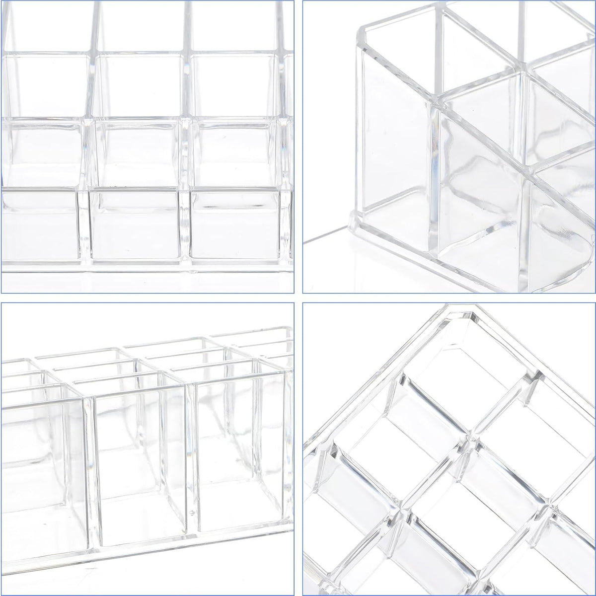3-Pack Acrylic Lipstick Organizer – 72 Slot Clear Makeup Storage Display for Lip Gloss, Cosmetics & Vanity Organizer