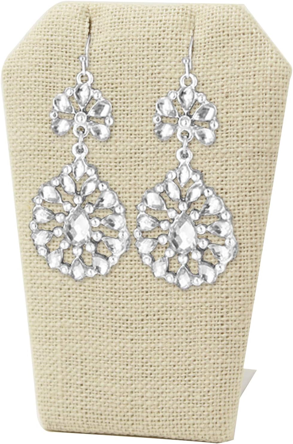 MOOCA 6-Piece Linen Earring Display Stands for Jewelry Display