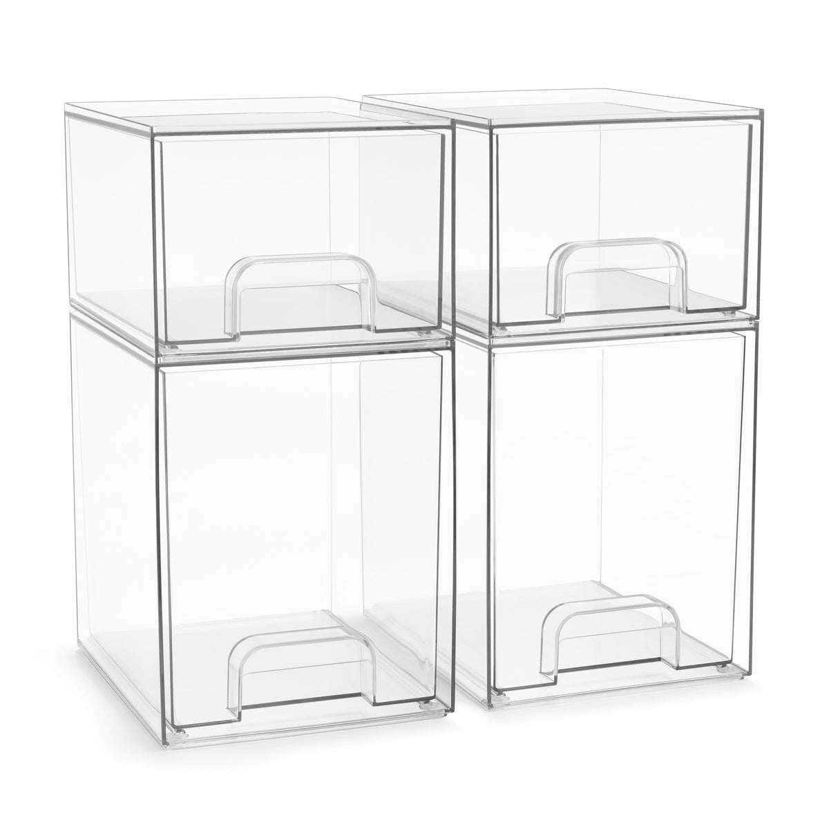 Sorbus Clear Stackable Storage Drawers (5 Pack, Complete Set)