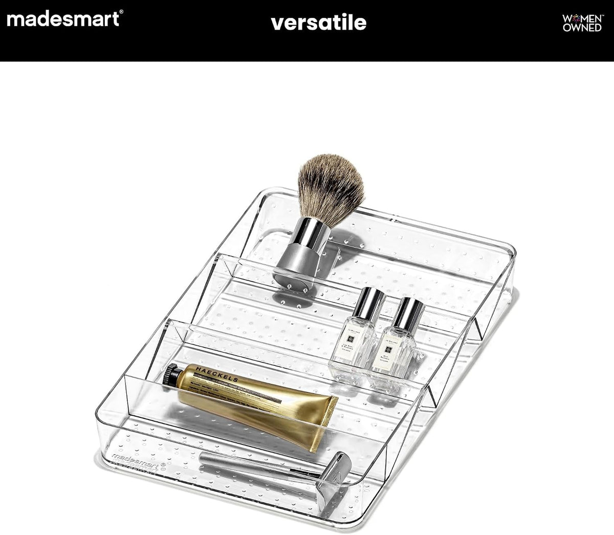 madesmart Large Angled Vanity Tray, Clear