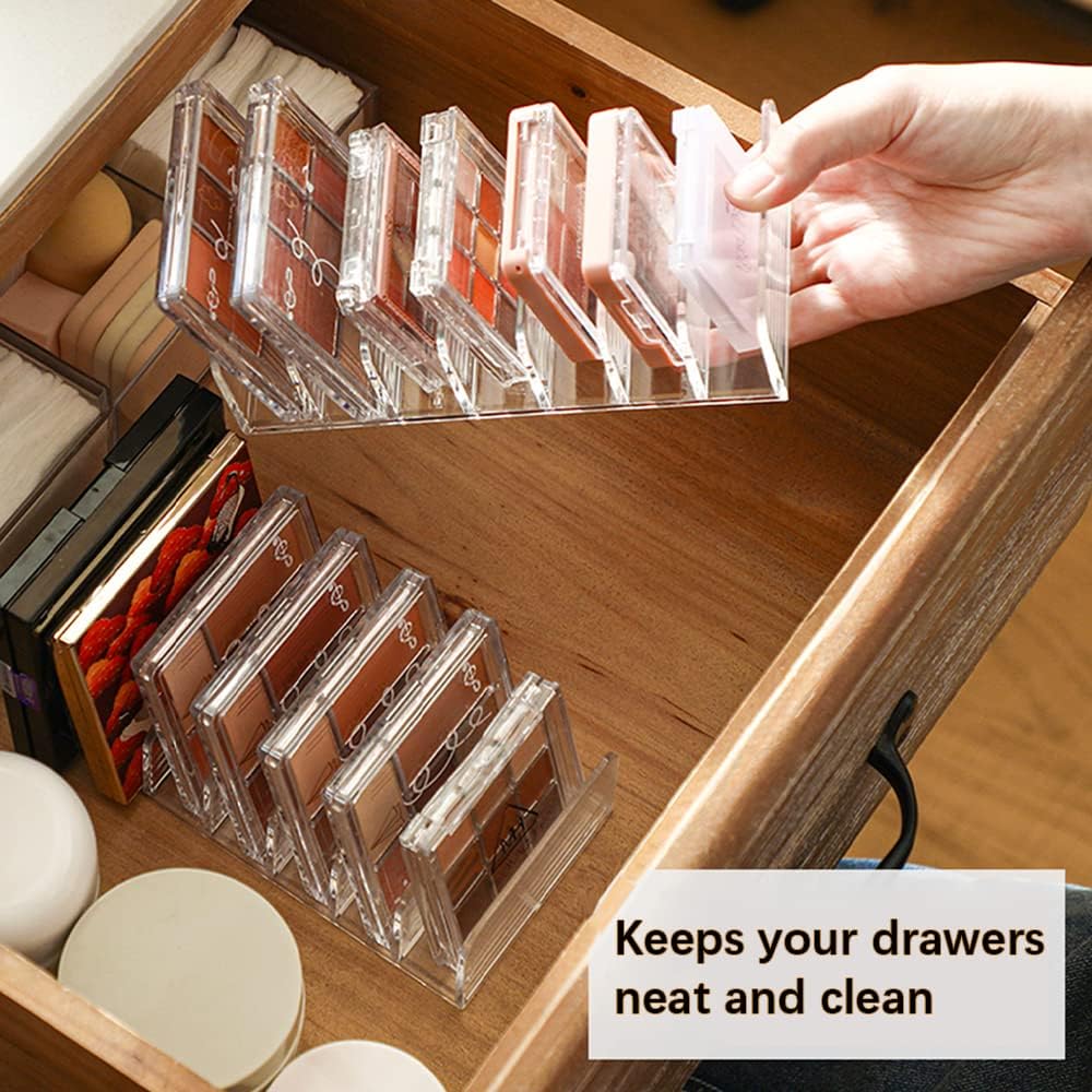 3Pcs Eyeshadow Palette Organizer, 7 Section Makeup Palette Organizer