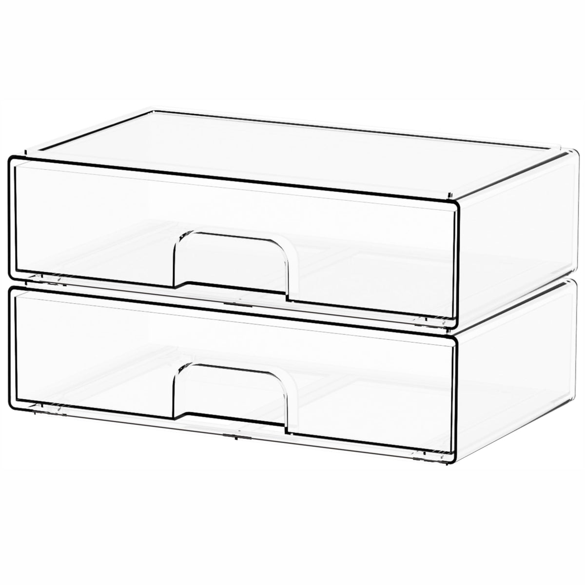 Yieach 4 Pack Clear Stackable Storage Drawers,4.4'' Tall Acrylic Drawers