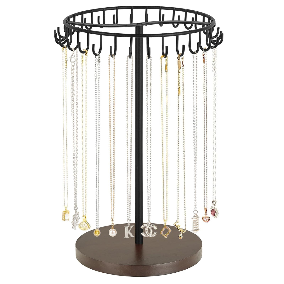Mkono Necklace Holder Organizer, 30 Hooks Gold Jewelry Display Tree Stand