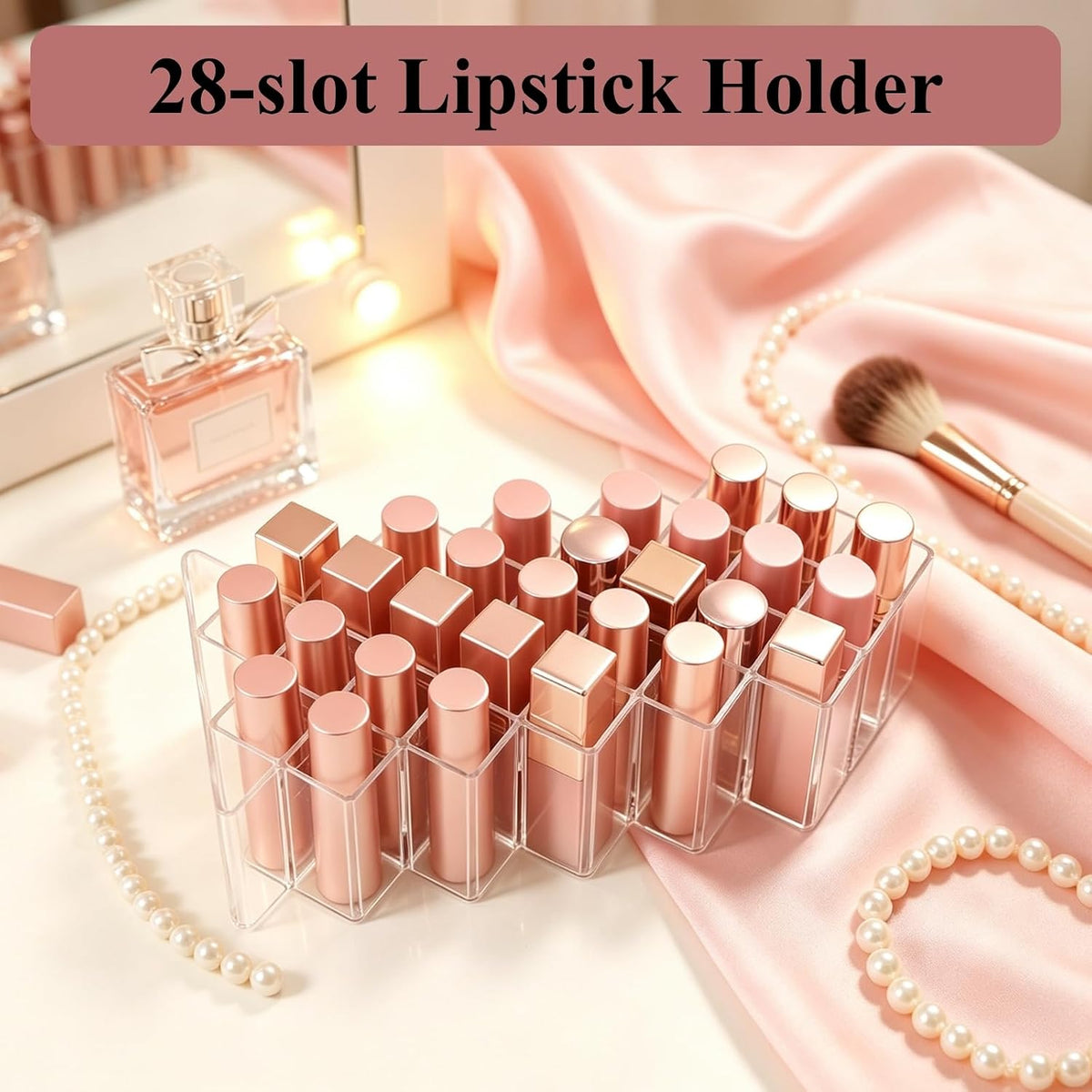 Lipstick Organizer Holder 28 Spaces Fish Shape Lip Gloss Organizer