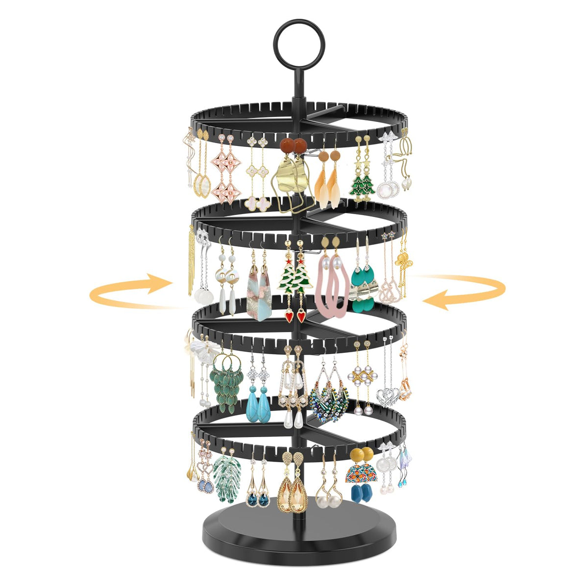 EsLuker.ly Earring Holder Organizer Rotating Stud Display Tree Rack, 6 Tier