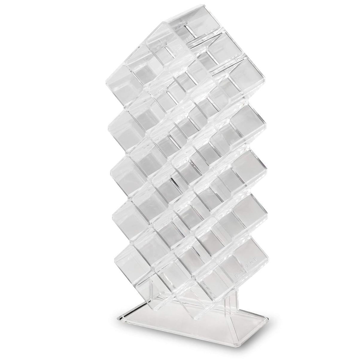 byAlegory Acrylic Lipstick Makeup Organizer | 28 Space Cosmetic Storage Designed To Stand, Lay Flat or Stack (CLEAR)