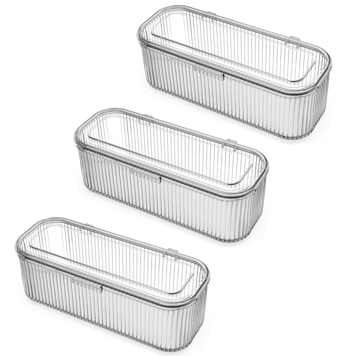 JessLab Makeup Brush Holder with Lid, Makeup Sponge Storage Case, 2 Pack