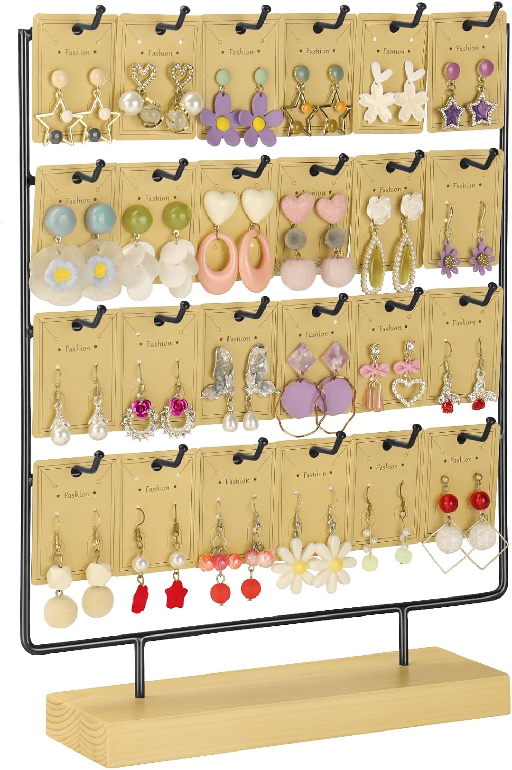 Earring Display for Vendor,4 Tier 24 Hook Earring Rack Display Holder Stand