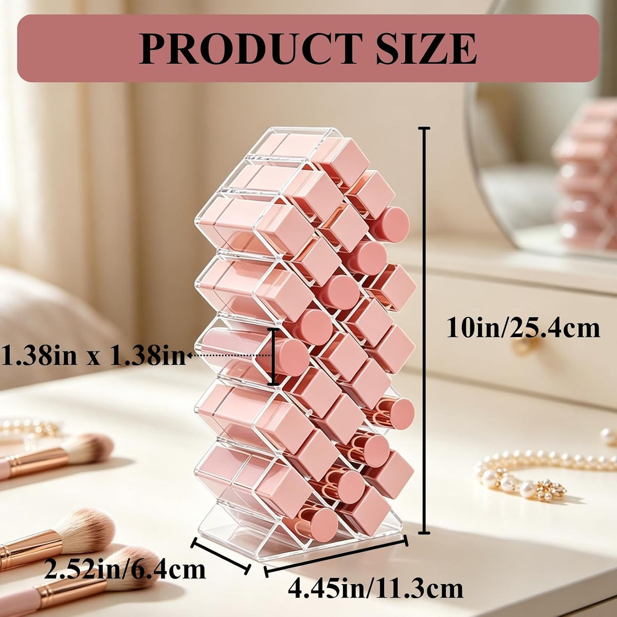 Lipstick Organizer Holder 28 Spaces Fish Shape Lip Gloss Organizer