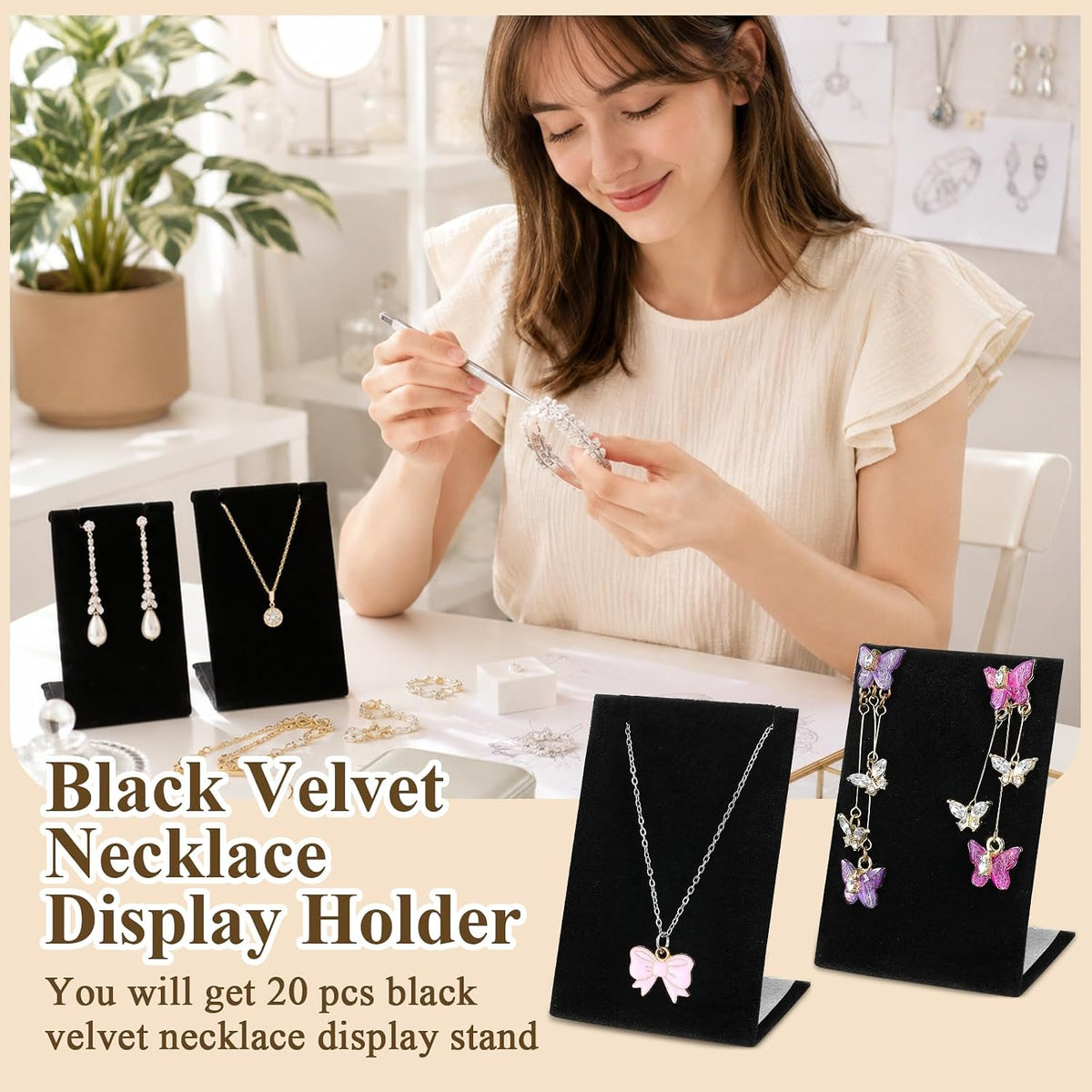 20Pcs Earring Necklace Display Stand L-Shaped Jewelry Organizer Holder