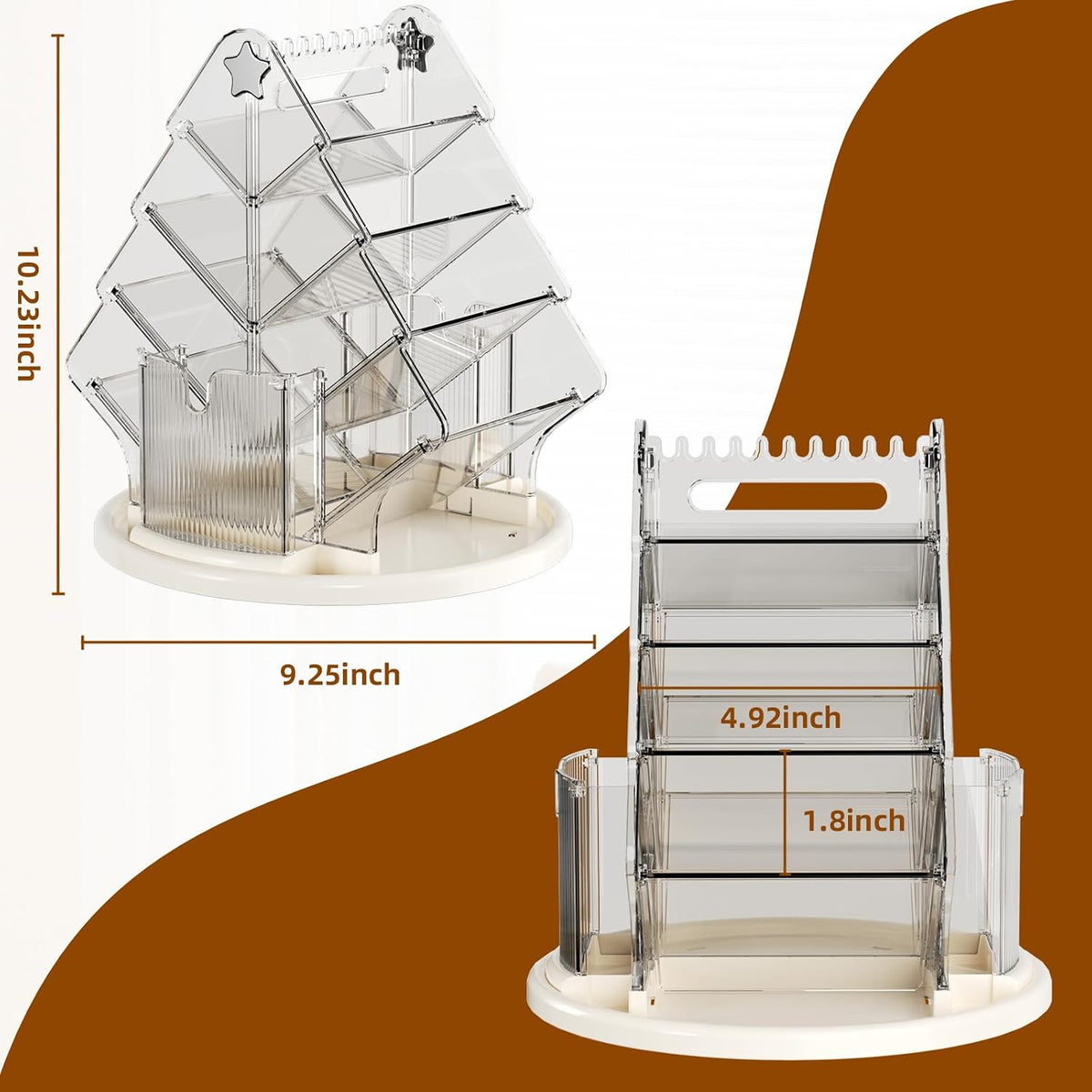 360° Rotating Makeup Organizer, 4-Tier Acrylic Cosmetic Storage Organizer
