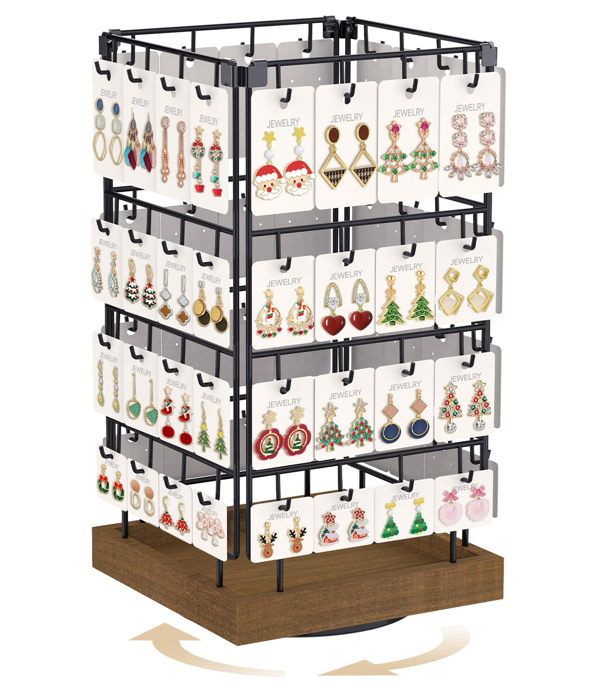 MODOWEY Earring Card Display Stand Metal Holder for Vendors, 50 Hooks Black