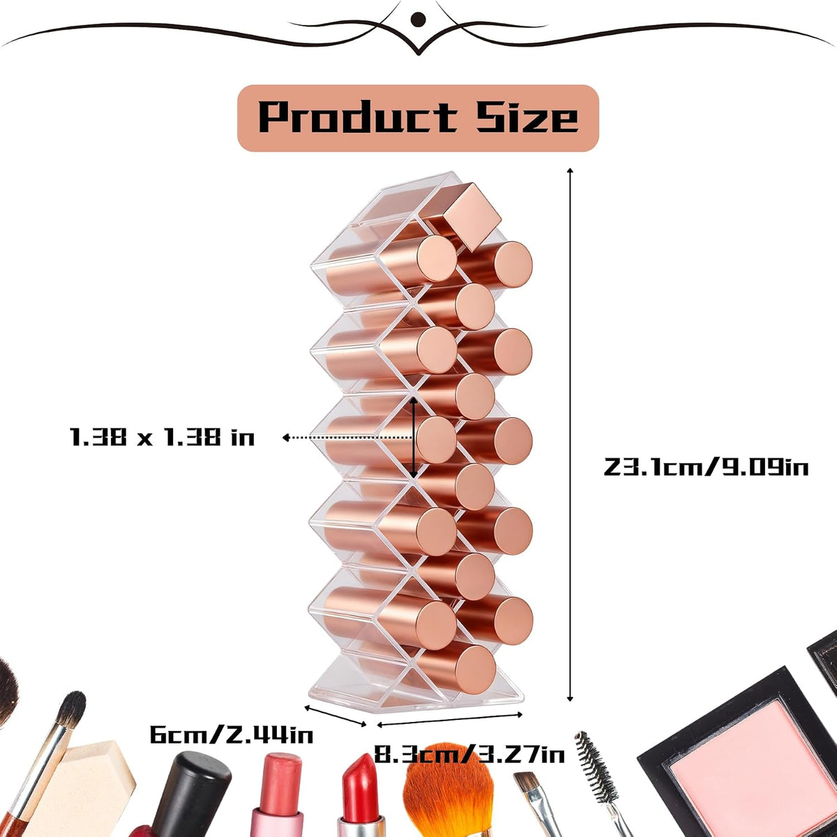 Lipstick Organizer Holder 32 Spaces Fish Shape Lip Gloss Organizer