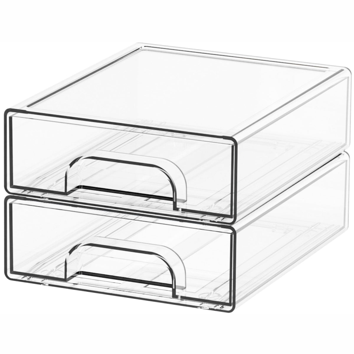 Yieach 4 Pack Clear Stackable Storage Drawers,4.4'' Tall Acrylic Drawers