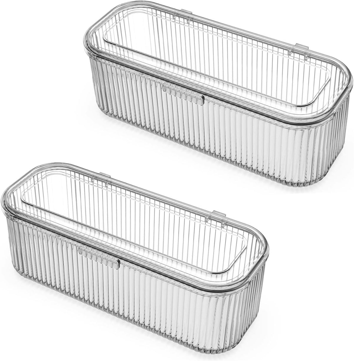 JessLab Makeup Brush Holder with Lid, Makeup Sponge Storage Case, 2 Pack