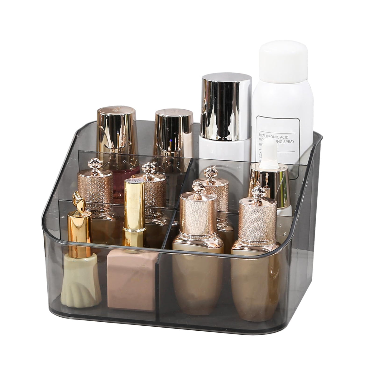 DASITON 3 Slots Makeup Brush Holder, Acrylic Make Up Brush Holder Organizer for Vanity, Bathroom Countertop, Small Makeup Organizer Brush Cup Cosmetic Brushes Storage, Pen Holder for Desk (Clear S)