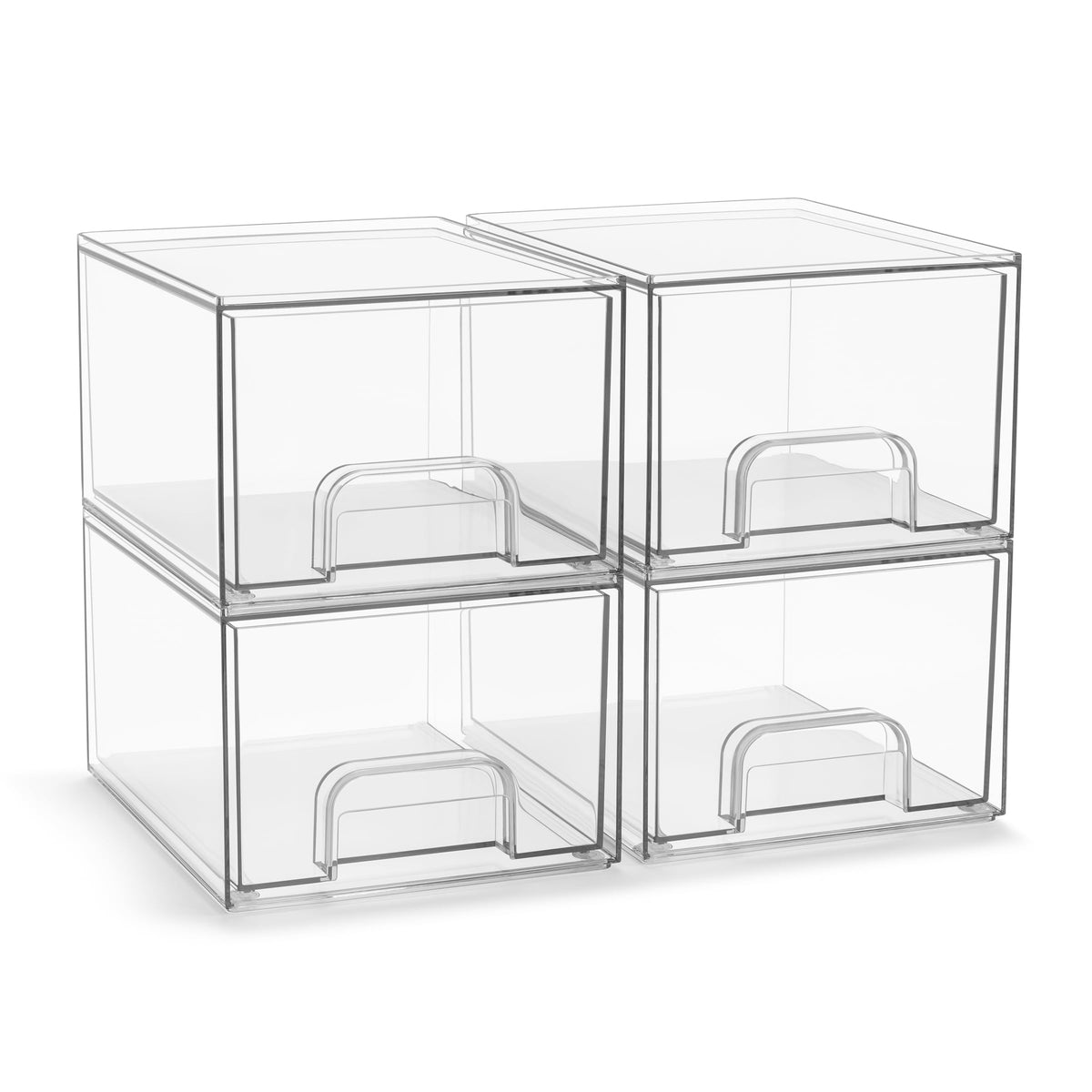 Sorbus Clear Stackable Storage Drawers (5 Pack, Complete Set)