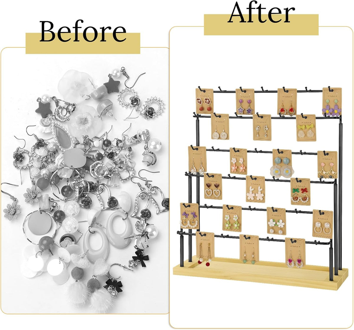 Jewelry Display for Vendors,6 Tiers 42 Hooks Earring Display Holder Stand