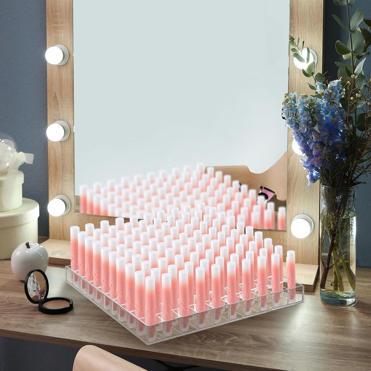 Mumufy Lipstick Holder Clear Acrylic Makeup Organizer Display, 100 Slot