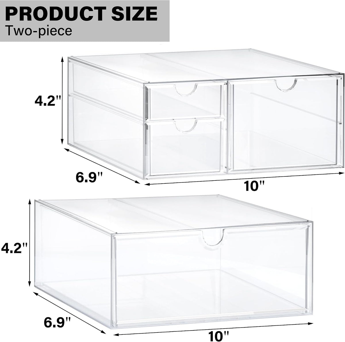 Prsildan Acrylic Drawer Makeup Organizer with 4 Drawers