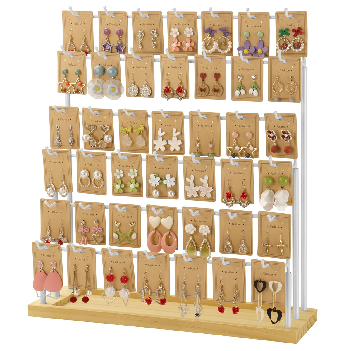 Jewelry Display for Vendors,6 Tiers 42 Hooks Earring Display Holder Stand