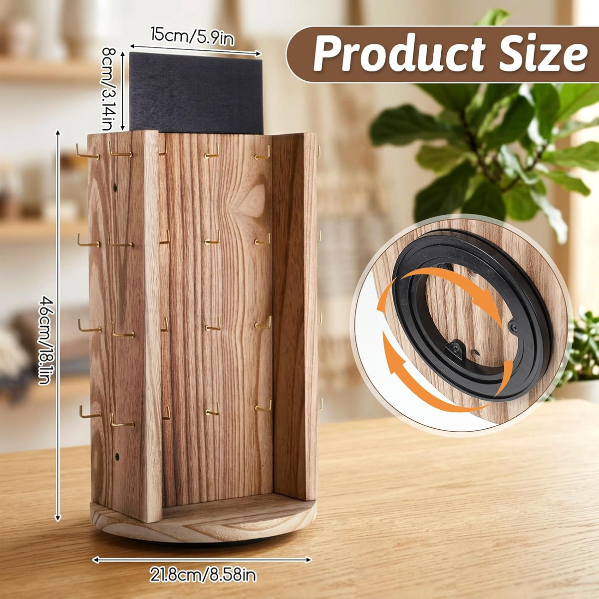 Rotating Earring Display Stands for Vendors with Board 40 Hooks