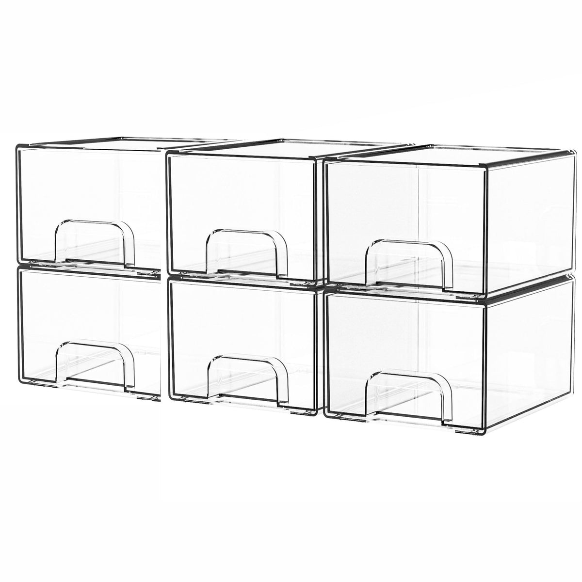 Yieach 4 Pack Clear Stackable Storage Drawers,4.4'' Tall Acrylic Drawers