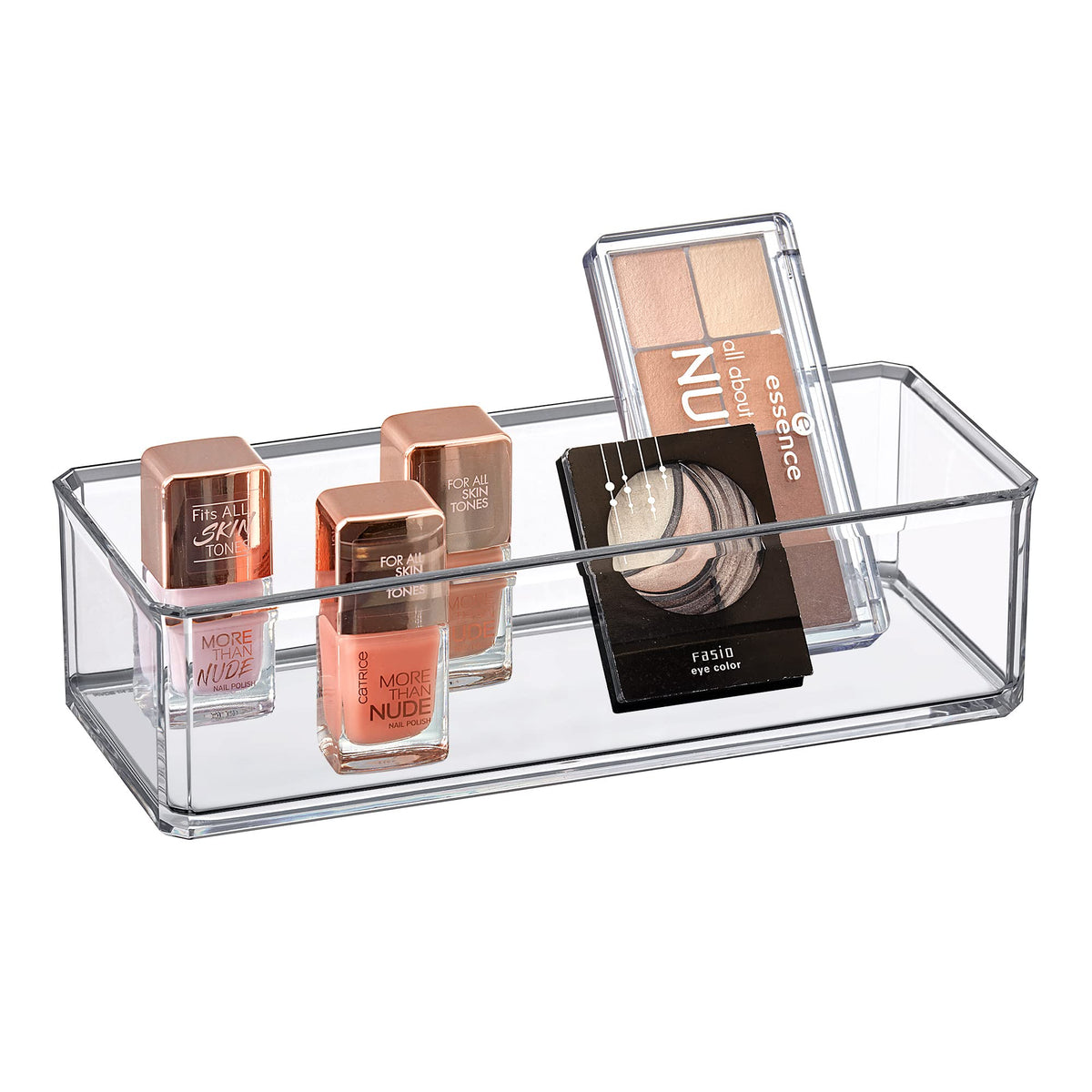 Amazing Abby - Glamour - 2-Pack Acrylic 1-Compartment Makeup Organizer, Transparent Plastic Lipstick Holder, Perfect Bathroom Vanity Storage Solution for Lipsticks, Nail Polishes, and More
