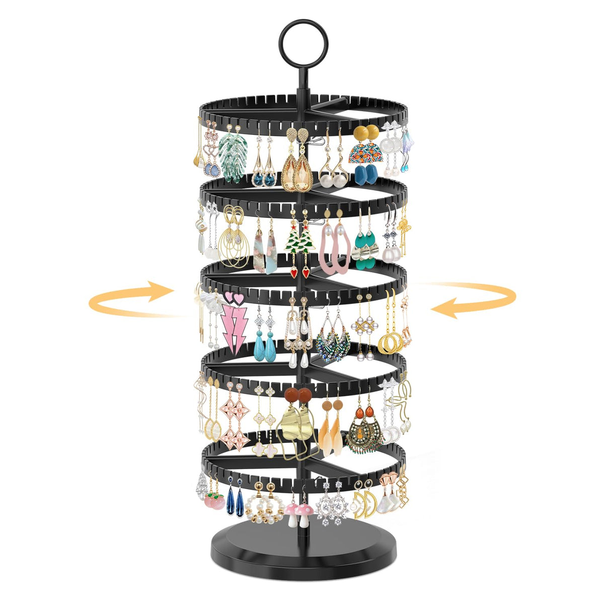EsLuker.ly Earring Holder Organizer Rotating Stud Display Tree Rack, 6 Tier