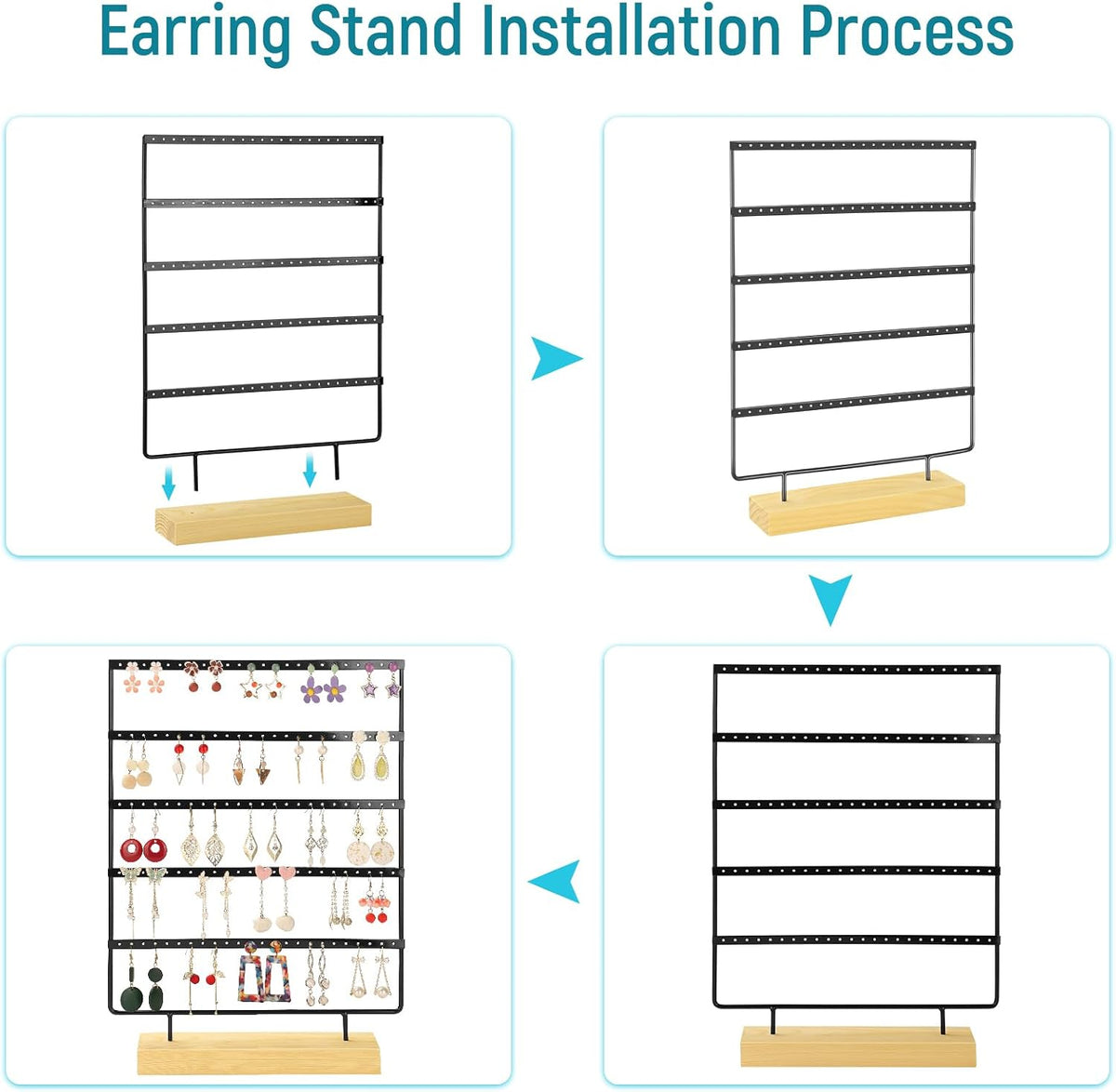 Earring Holder Organizer,Earring Display Holder Stand for Hanging Earrings,Earring Tree(120 Holes,5 Layers)