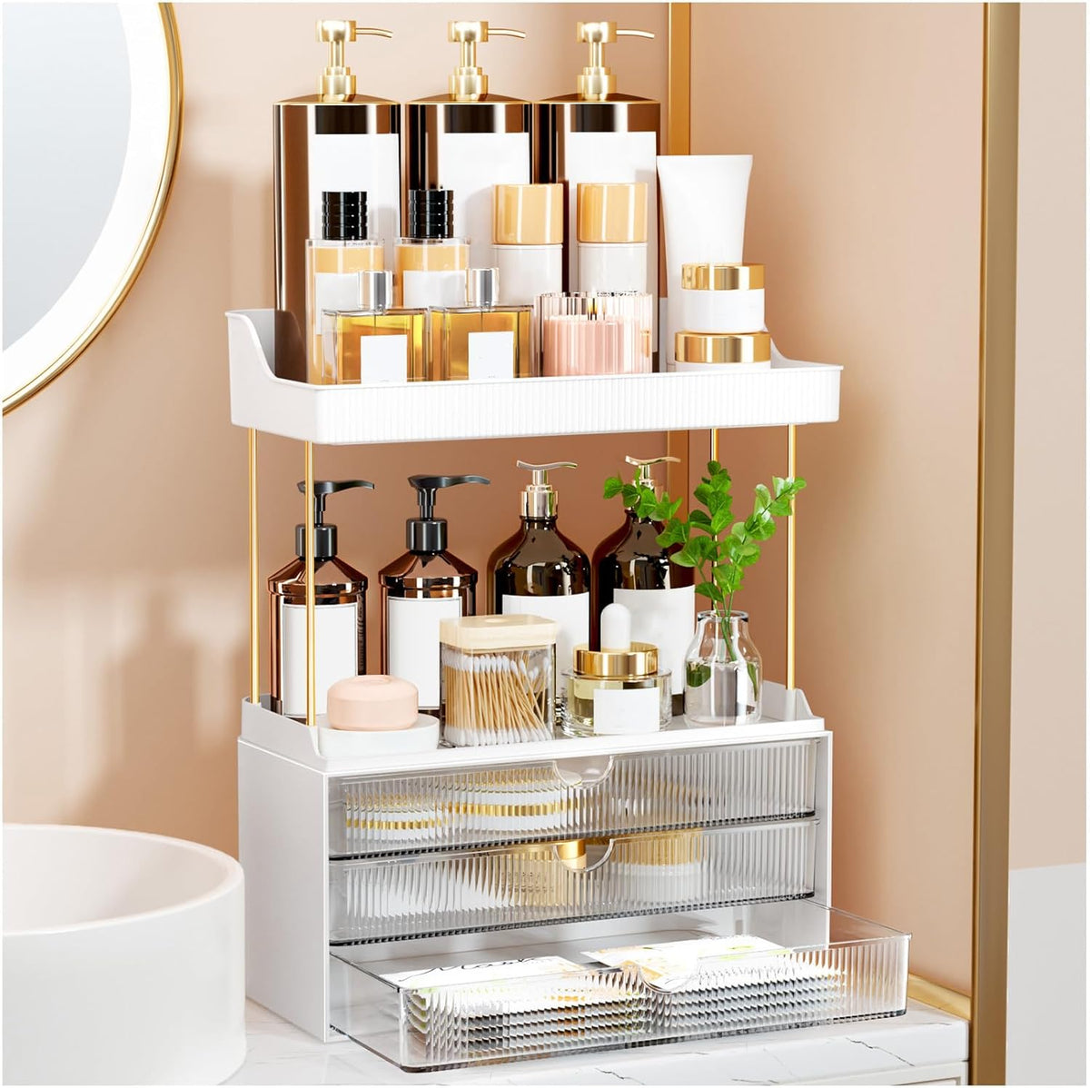 StorBin Arcylic 5-Tier Makeup & Skincare Organizer for Vanity, Bath