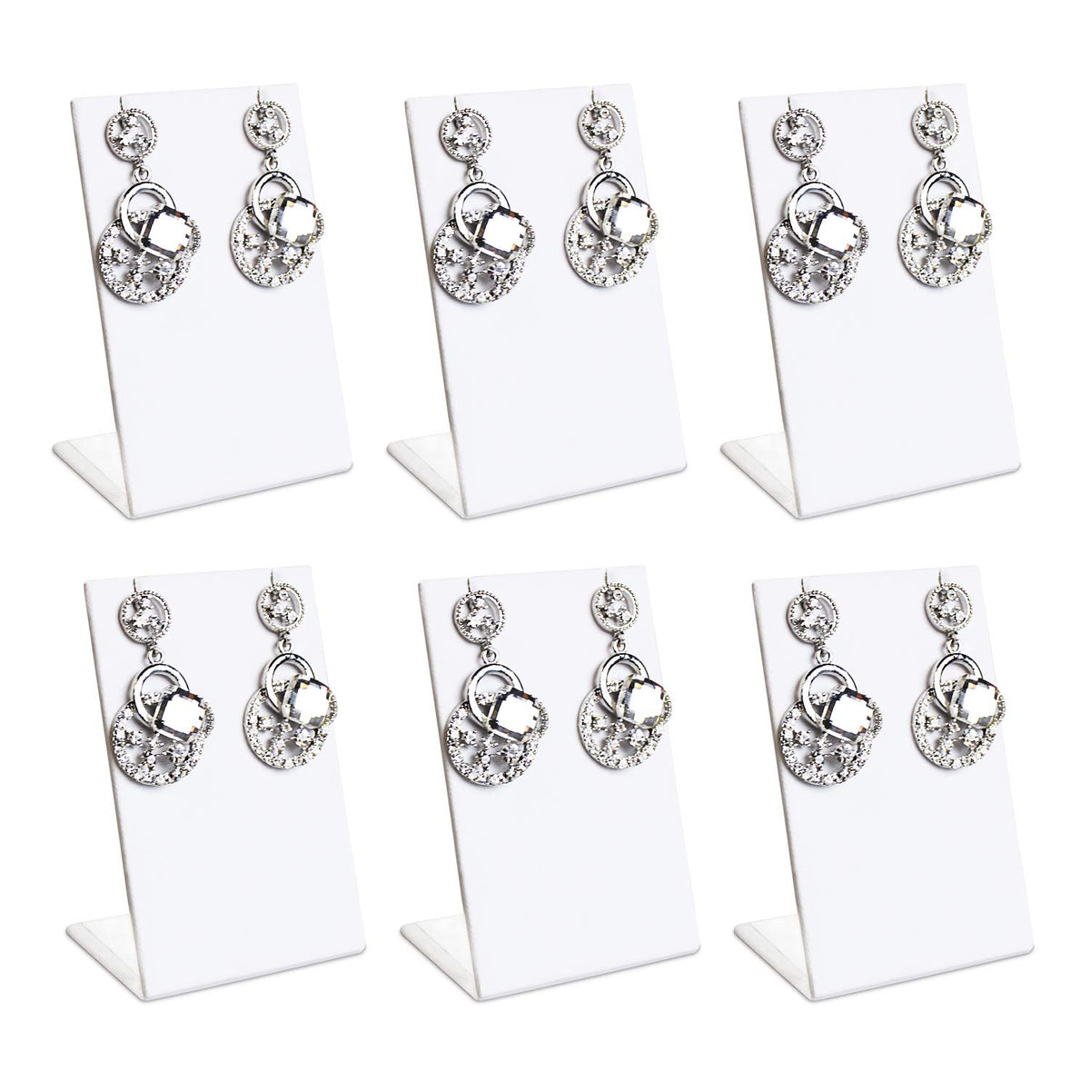 MOOCA 6-Piece Earring Pendants Display Stand, Black Velvet