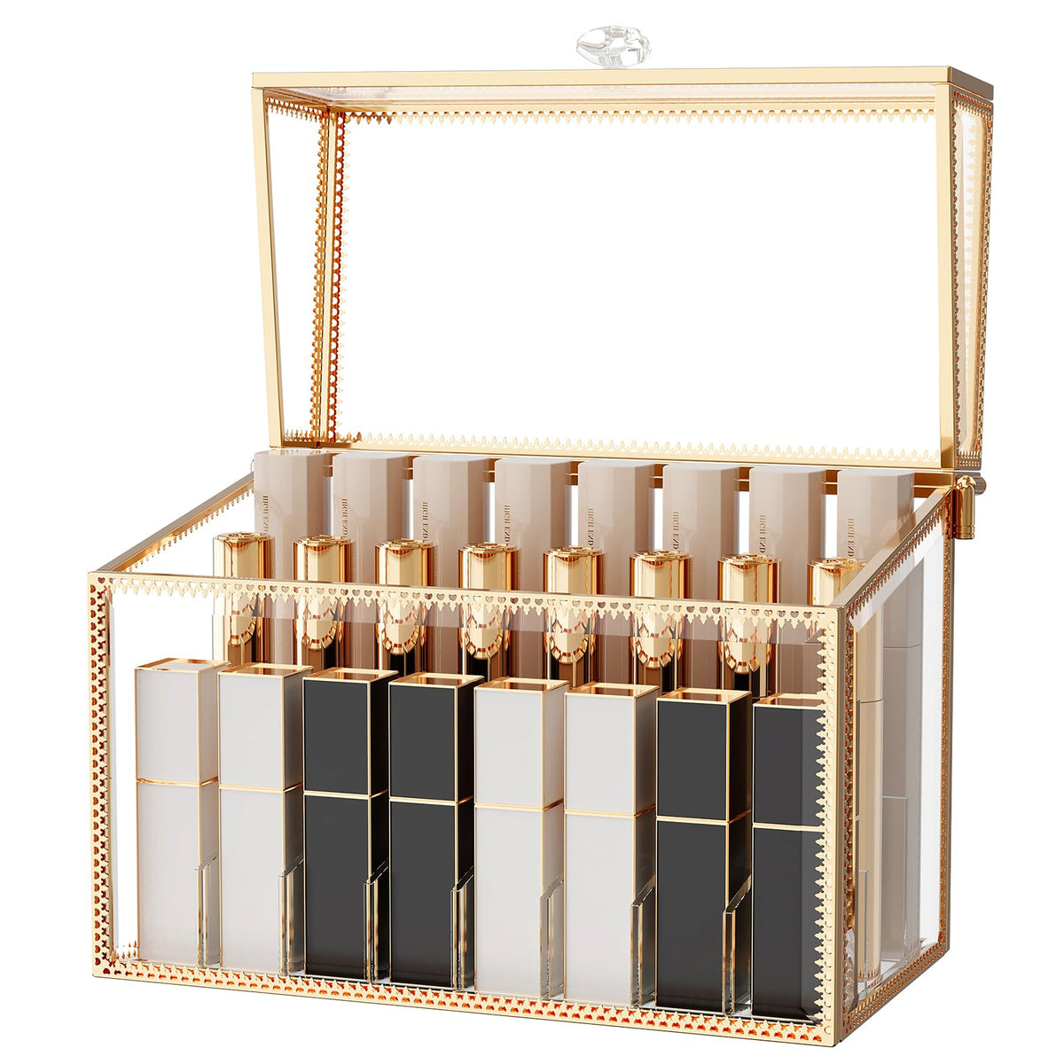 Youdepot Lipstick Organizer Holder, 24 Spaces Tempered Glass