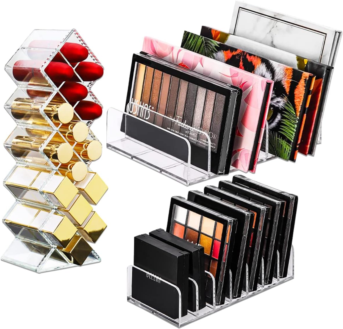 3Pcs Eyeshadow Palette Organizer, 7 Section Makeup Palette Organizer
