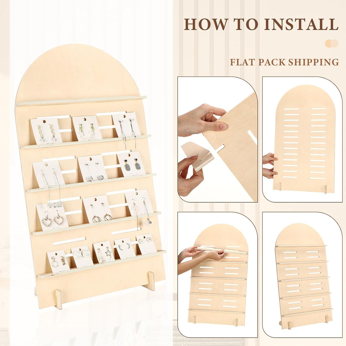 DoubleFill 5 Tier Wooden Earring Display for Vendor
