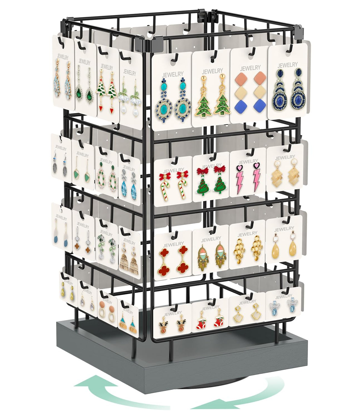 EsLuker.ly Rotating Earring Display Holder Stand for Vendors Selling, Black