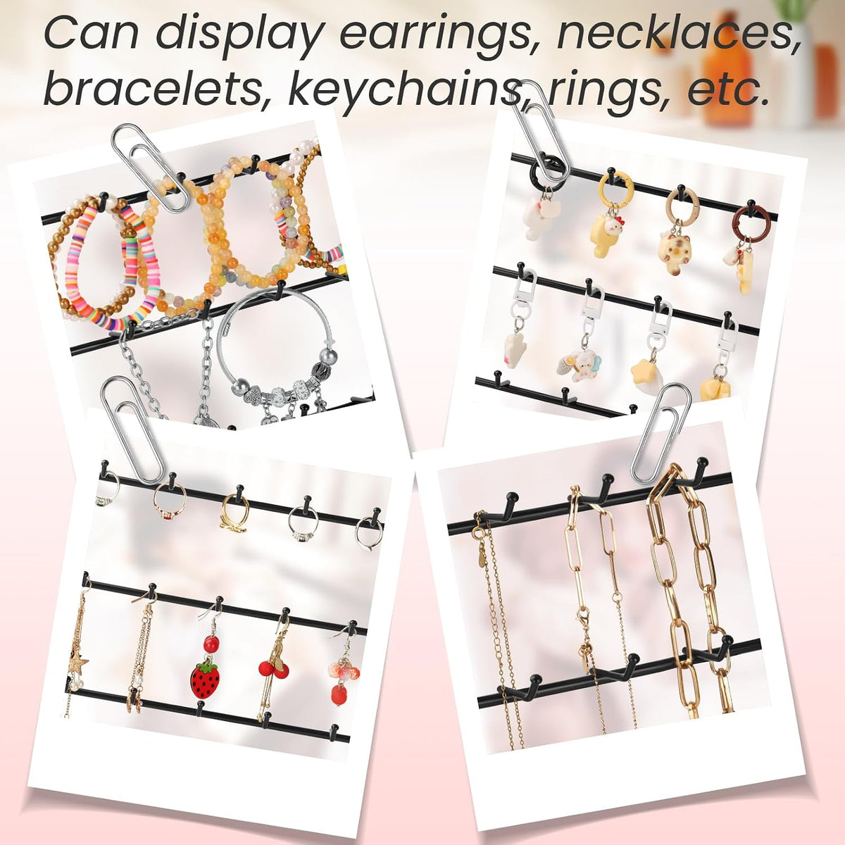 Earring Display for Vendor,4 Tier 24 Hook Earring Rack Display Holder Stand