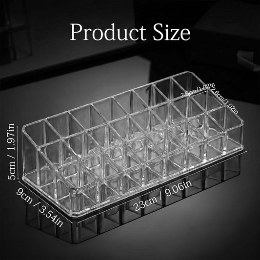 2-Pack 24-Slot Acrylic Makeup Organizer, Large Lipstick Organizer for Vanity, Lip Gloss Holder, Lip Balm Holder, Cosmetic Storage Display for Drawer, Clear