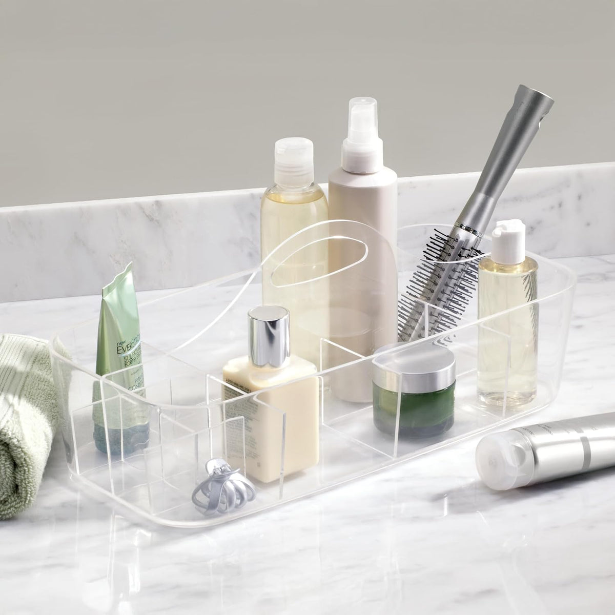 iDesign Plastic Cosmetic Organizer Tote, Clear