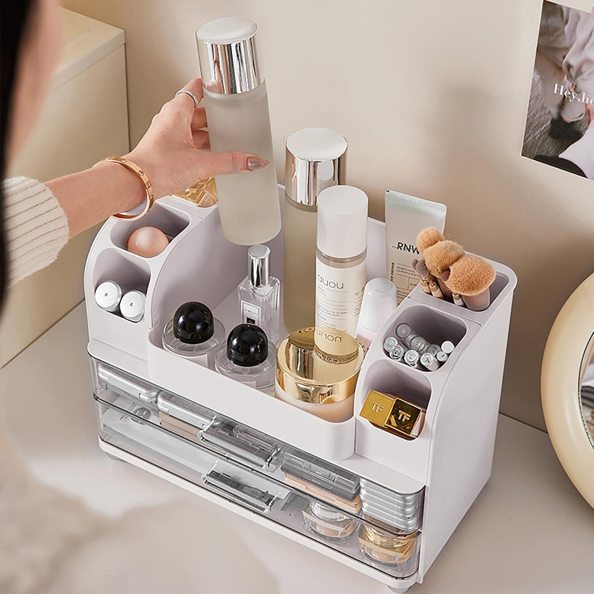 Makeup Organizer,Perfect Bathroom Skincare Organizer,Cosmetic Display Case