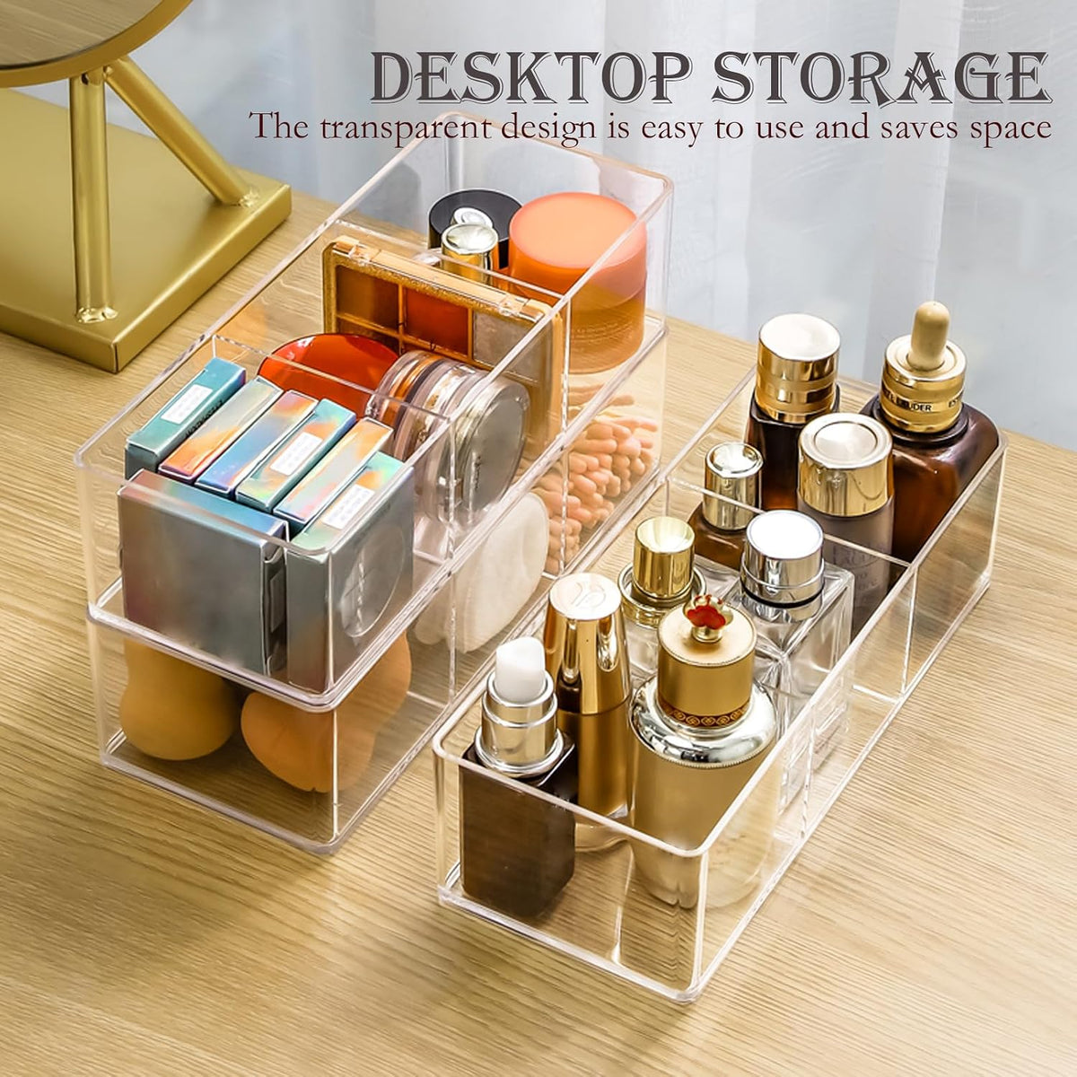 Acrylic Organizer 4-Piece Makeup Organizer Set