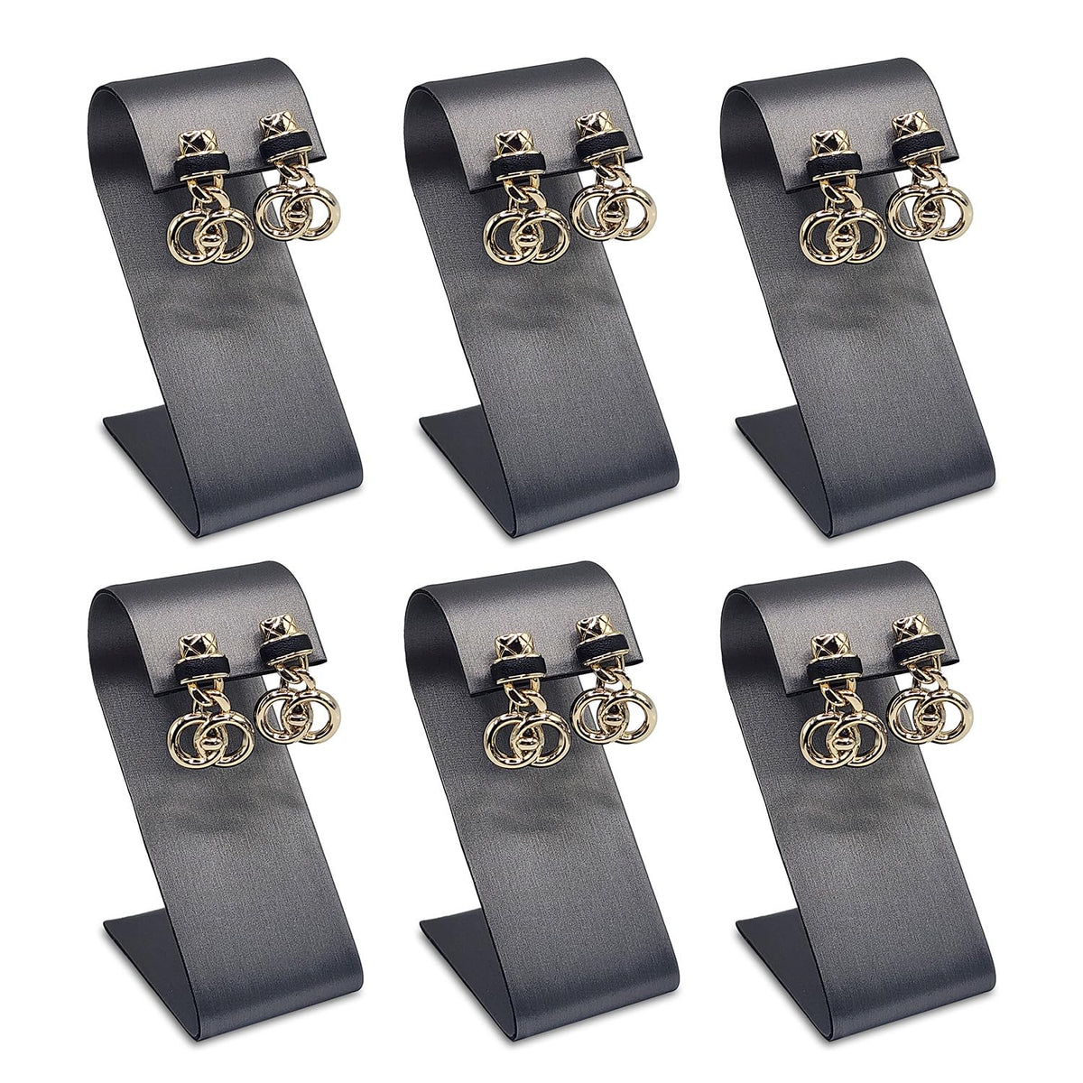 MOOCA 6pcs Earring Stand Displays Jewelry Display Stands, Black Velvet