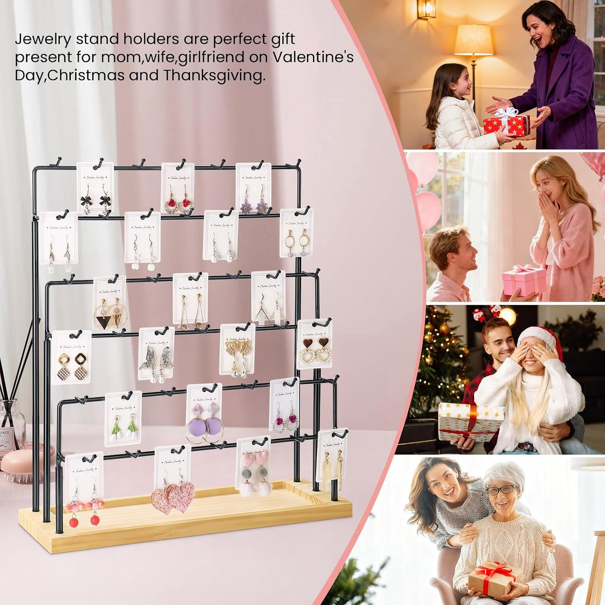 Earring Display for Vendors, 6 Tiers Earring Rack Display Holder Stand