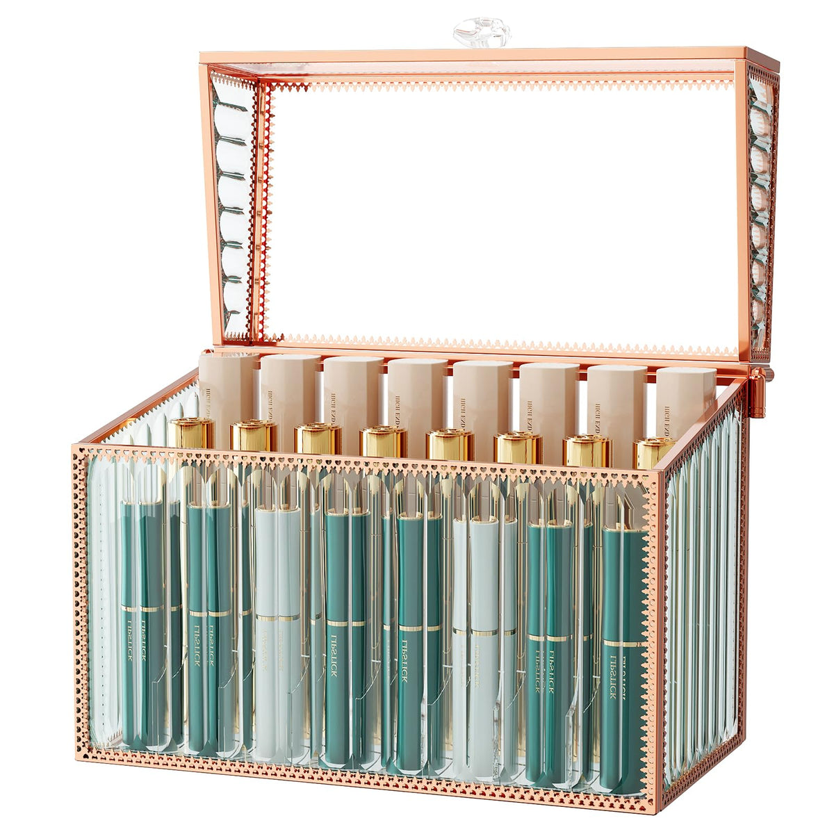 Youdepot Lipstick Organizer Holder, 24 Spaces Tempered Glass
